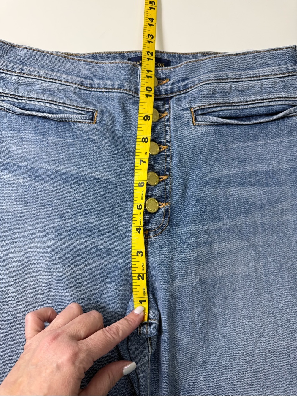 Ramy Brook | High Rise Wide Leg Cropped Jeans Button Fly Jeans | Blue | Size 30 - Picture 10 of 12